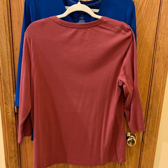 St. John's Bay 3/4 Sleeve T-Shirts - Rust and Blue NWT - Picture 7 of 13